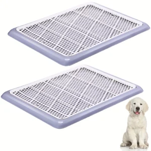 2 Pack Dog Pee Pad Tray with Mesh Grid and Floor Protection