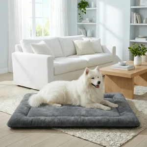 Plush Orthopedic Dog Crate Mat Soft Washable Anti Slip Bed Pad