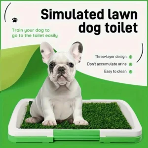 Dog Grass Pee Pad Tray with Artificial Turf Non-Slip Base