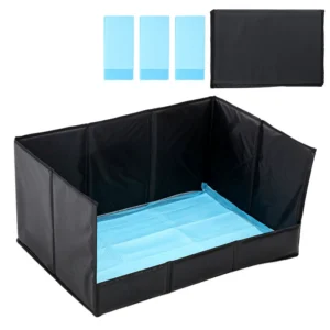 Foldable Dog Pee Pad Barrier Set with Splash Guard and Pads