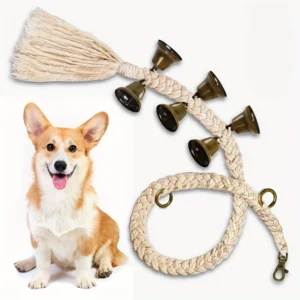 Handwoven Pet Door Bell with 6 Metal Bells for Potty Training
