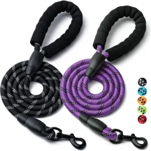 2 Pack Reflective Dog Rope Leash Padded Handle Training Lead