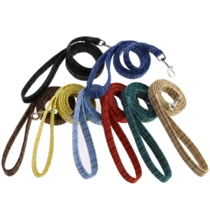 Plaid Dog Leash Polyester Walking Rope Breathable Outdoor Lead