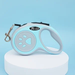 Retractable Pet Leash Paw Print Walking Lead with Bells