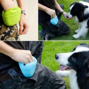 Silicone Dog Treat Pouch with Magnetic Clip Portable