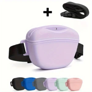 2-Pack Silicone Dog Treat Pouch with Magnetic Closure Belt