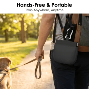 Silicone Dog Treat Pouch with Metal Hook Portable